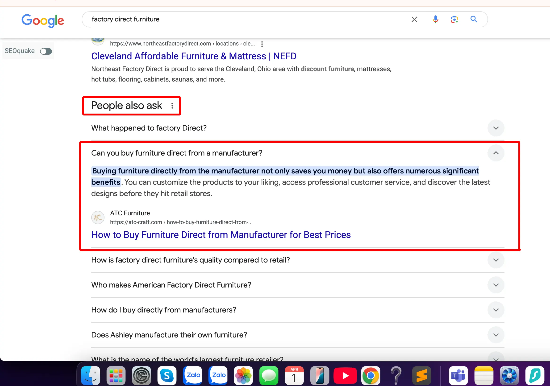 People Also Ask Section